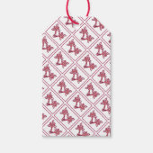 赤色花柄ギフトラベル ギフトタグ (正面)