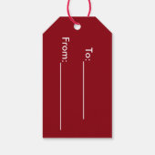 赤色花柄ギフトラベル ギフトタグ (裏面)