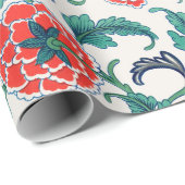 赤色花柄ラッピング紙 ラッピングペーパー (ロールコーナー)