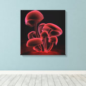 赤色蛍光正方形 キャンバスプリント (インサイチュ (ウッドフロア))