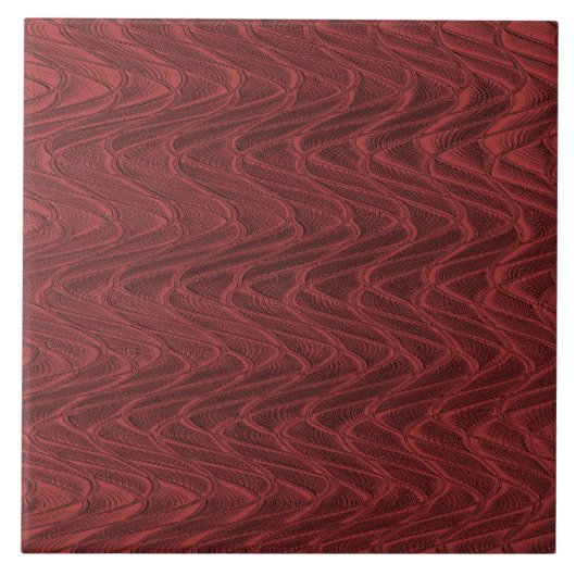 赤色装飾波状セラミックタイル タイル (正面)