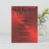 赤色金属グリッターSweet sixteen 招待状 (スタンド正面)