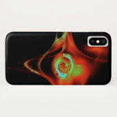 赤色青色フラクタルバラ Case-Mate iPhoneケース (裏面(横))