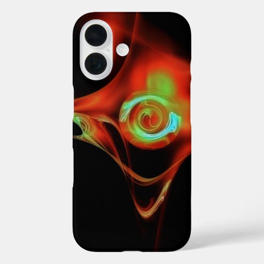赤色青色フラクタルバラ Case-Mate iPhoneケース (裏面)
