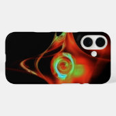 赤色青色フラクタルバラ Case-Mate iPhoneケース (裏面 (横))