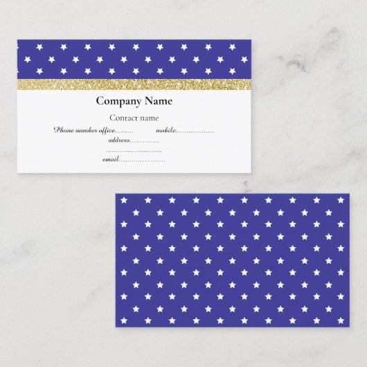 赤色青色白色スターボウビジネスカード金ゴールド 名刺 (正面/裏面)