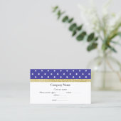 赤色青色白色スターボウビジネスカード金ゴールド 名刺 (スタンド正面)