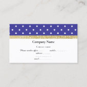 赤色青色白色スターボウビジネスカード金ゴールド 名刺 (正面)