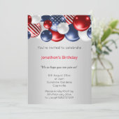 赤色青色銀愛国気球招待状 招待状 (スタンド正面)