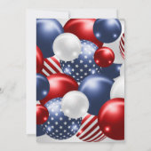 赤色青色銀愛国気球招待状 招待状 (裏面)