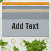 赤色黄数々の色銀色ストライプの柄 キッチンタオル (折り畳み)