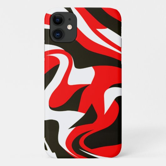 赤色黒色アクリル系液状抽象芸術パターン Case-Mate iPhoneケース (裏面)