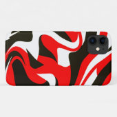 赤色黒色アクリル系液状抽象芸術パターン Case-Mate iPhoneケース (裏面(横))