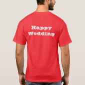 赤色 カップル 結婚式 ウェディング 大きいサイズ パーティー Tシャツ (裏面)