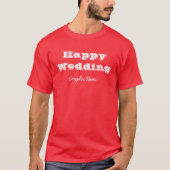 赤色 カップル 結婚式 ウェディング 大きいサイズ パーティー Tシャツ (正面)