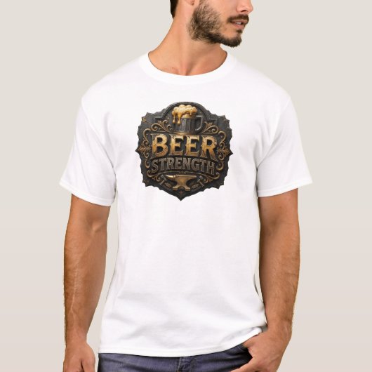 赤色 ビール好きのためのビール度Tシャツ Tシャツ (正面)