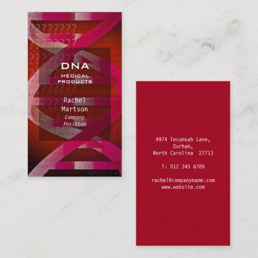 赤色DNA医モダン学 名刺 (正面/裏面)