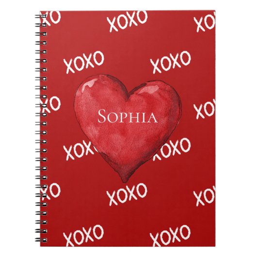 赤色XOXOハート ノートブック (正面)