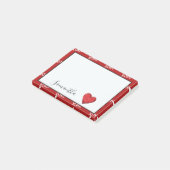 赤色XOXOハート ポストイット (アングル)