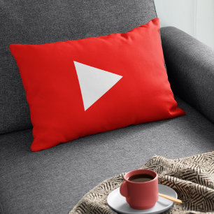 赤色YouTube再生ボタン アクセントクッション