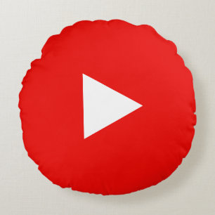 赤色YouTube再生ボタン ラウンドクッション