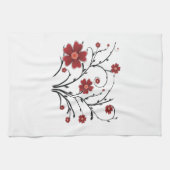 赤花お洒落キッチンタオル キッチンタオル (横)