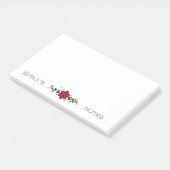 赤花かわいらし葉パーソナライズされたの注 ポストイット (アングル)