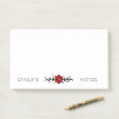 赤花かわいらし葉パーソナライズされたの注 ポストイット (デスク)