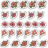 赤花のシール シール (正面)