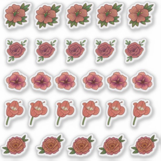 赤花のシール シール (正面)