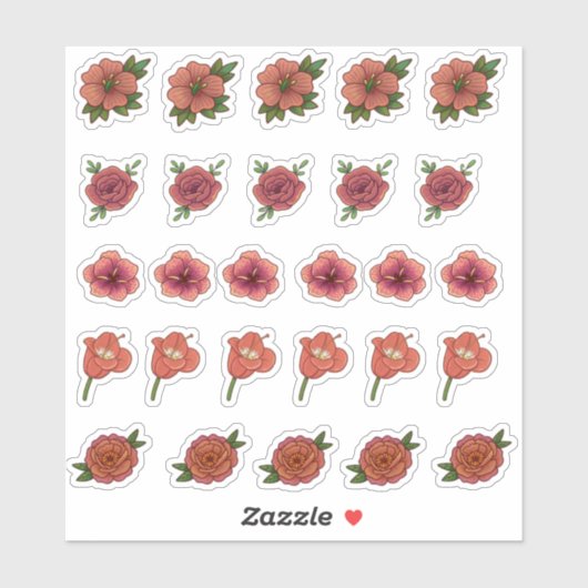 赤花のシール シール (シート)