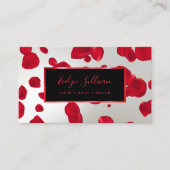 赤花びらフェイク銀箔名刺 名刺 (正面)