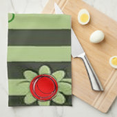 赤花キッチンハンドタオル キッチンタオル (四つ折り)