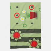 赤花キッチンハンドタオル キッチンタオル (縦)