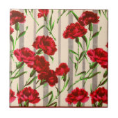 赤花プリント タイル (正面)