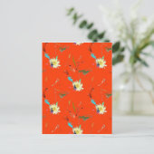 赤花抽象芸術 ポストカード (スタンド正面)