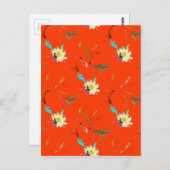 赤花抽象芸術 ポストカード (正面/裏面)