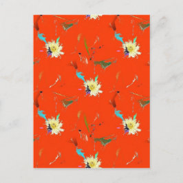 赤花抽象芸術 ポストカード