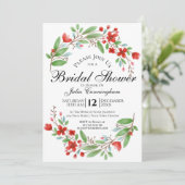 赤花水彩フローラブライダルシャワー 招待状 (スタンド正面)