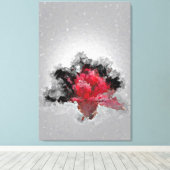 赤花爆発 キャンバスプリント (インサイチュ (ウッドフロア))