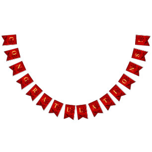 赤花結婚の旗 バンティングフラッグ