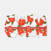 赤花結婚式の引き出物箱 フェイバーボックス (折り畳みなし)