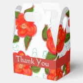 赤花結婚式の引き出物箱 フェイバーボックス (オープン)