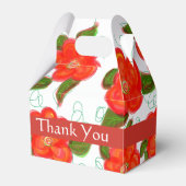 赤花結婚式の引き出物箱 フェイバーボックス (正面サイド)