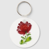 赤花緑葉植物 キーホルダー (正面)