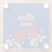 赤花葉青 ガラスコースター (裏面)