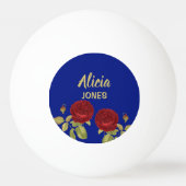 赤花葉青 卓球ボール (正面)