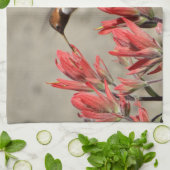 赤花鳥 キッチンタオル (折り畳み)