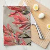 赤花鳥 キッチンタオル (四つ折り)