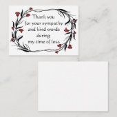 赤花黒葉サンキューカード ノートカード (正面/裏面)